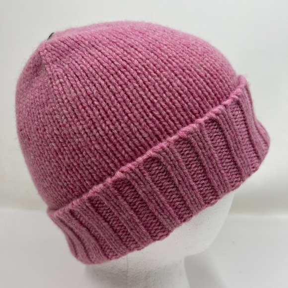 Polo Ralph Lauren Pink 100% Lambs Wool Beanie Hat Unisex Pony Logo VTG NWT - Picture 5 of 6